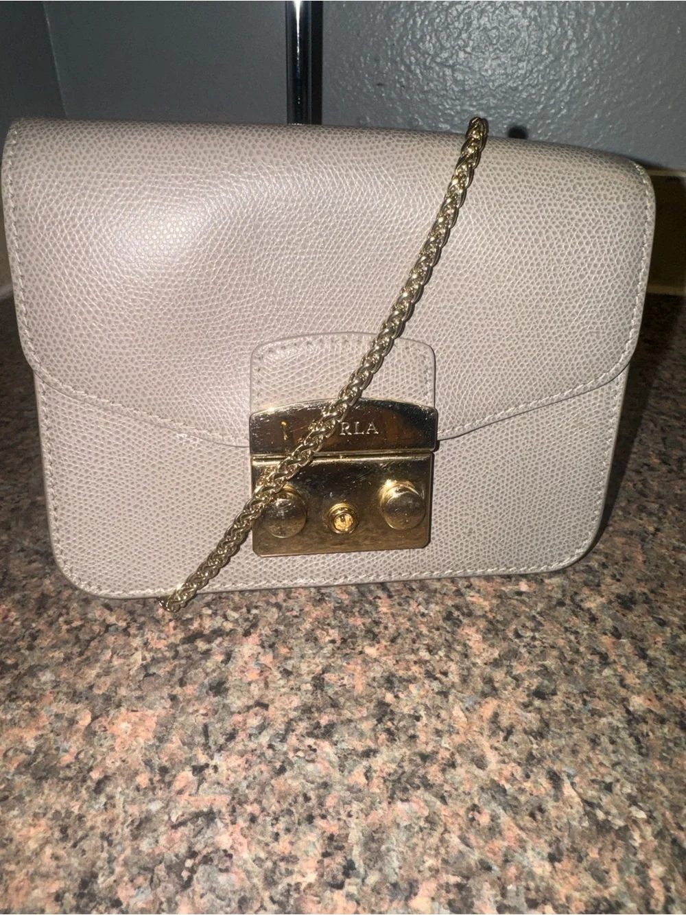Furla Small Crossbody Bag in Light Taupe EUC